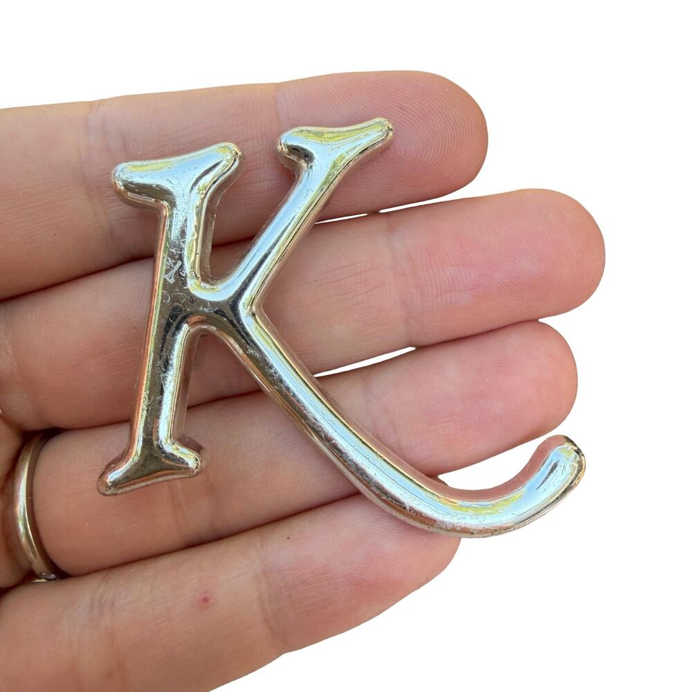 Vintage Jewelry Gold Tone Letter K brooch k pin